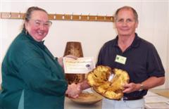 The monthly winner Howard Overton received his certificate from Jennie Starbuck